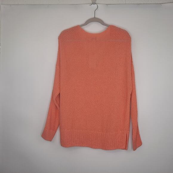 Lucky Brand light orange knitted V-neck sweater size Large NWT - Picture 3 of 10
